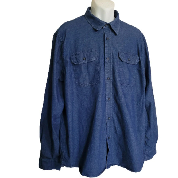 Wrangler Flex For Comfort Denim Button Down Long Sleeve Shirt Size Men's 2XL - Picture 5 of 11